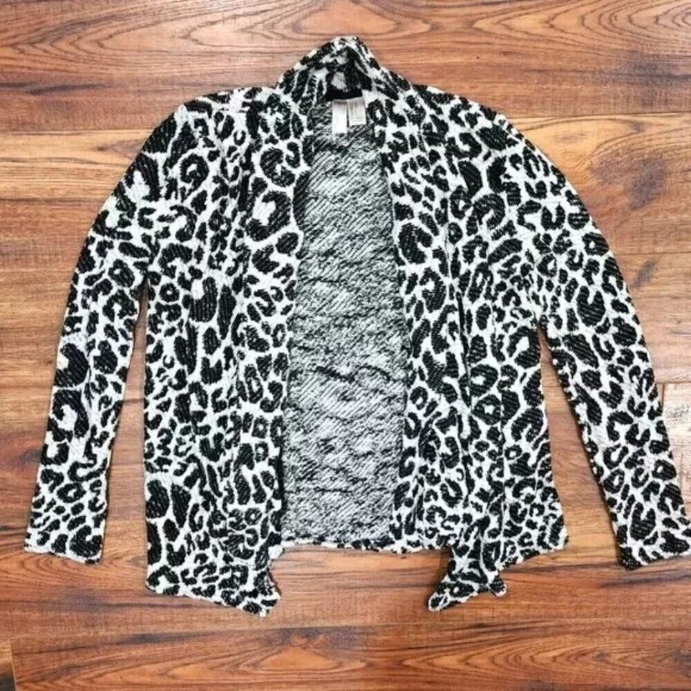 Forever 21 Junior's Animal Print Long Sleeve Casual Open Sweater Cardigan Small